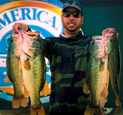 GGAMBIT CEO Josh Glenn wins American Bass tournament while fishing alone in a team event.  ABA Lake Isabella Kern River California GGAMBIT Sun Protection Pants Shorts and face mask buff